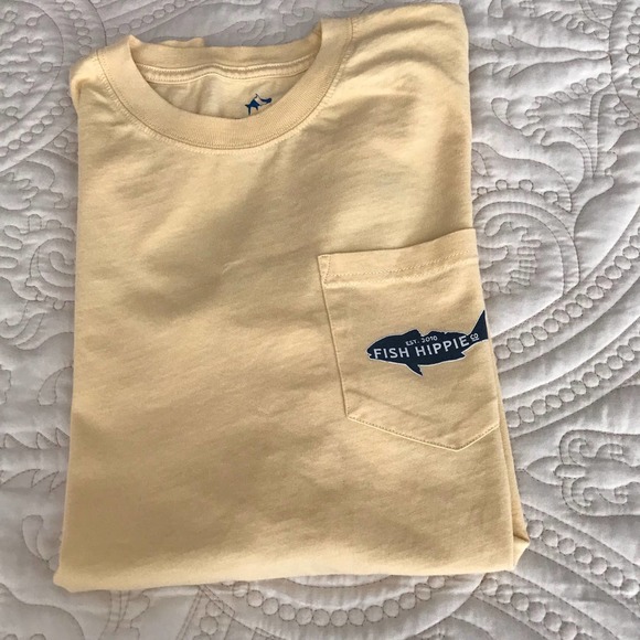The Fish Hippie Graphic Tee Yellow Size Small - Picture 5 of 5